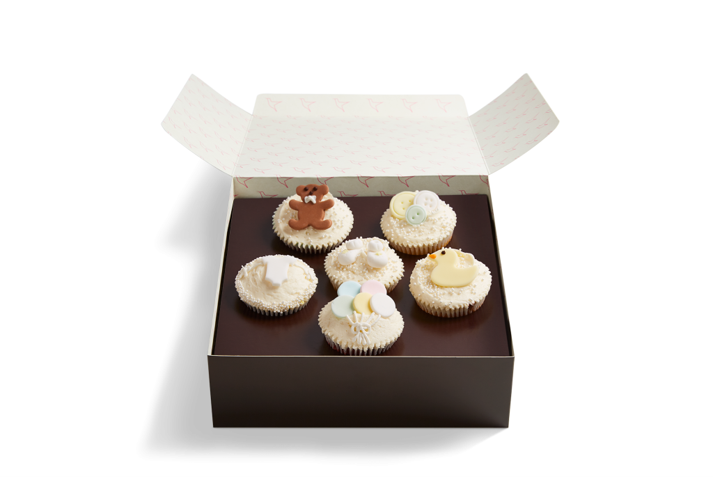 White Baby Shower Cupcake Selection Box