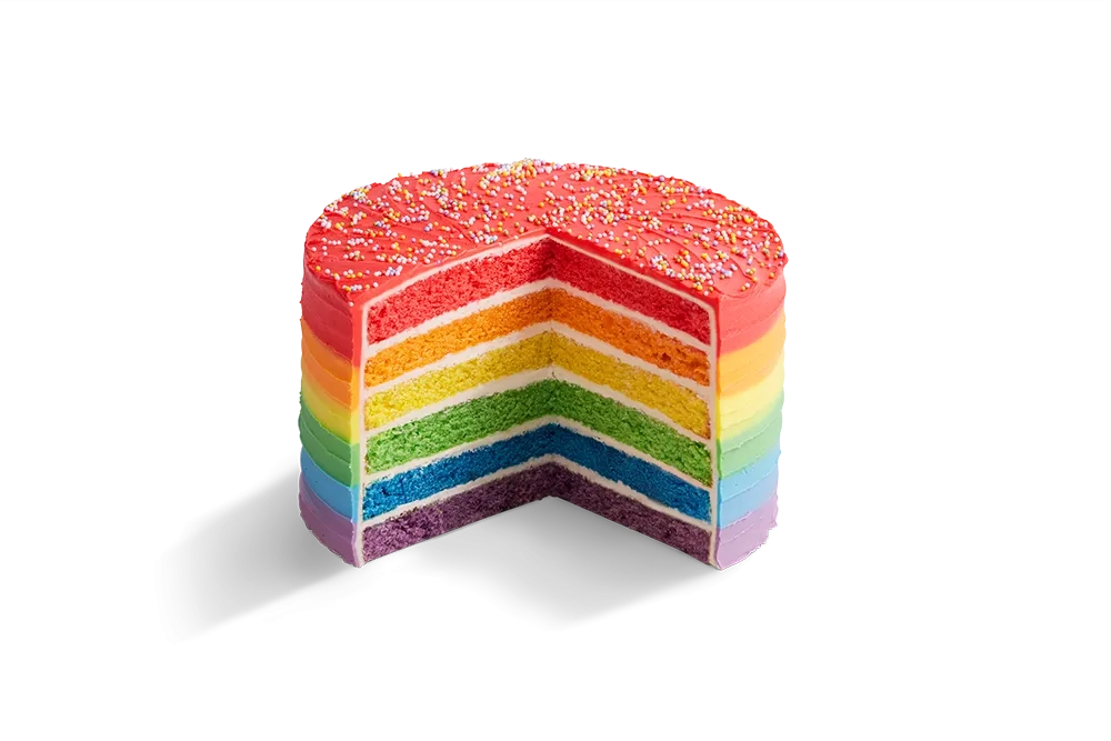 Rainbow Frosting Cake