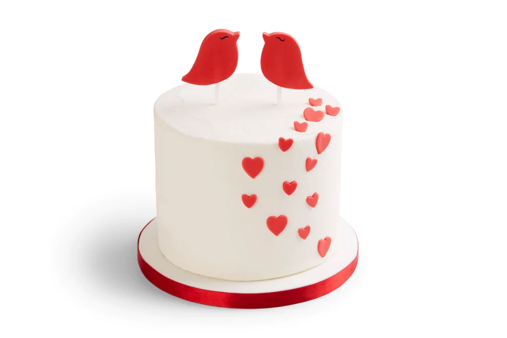 Red Velvet Love Birds Cake