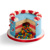 Christmas Candy Cane Piñata Cake